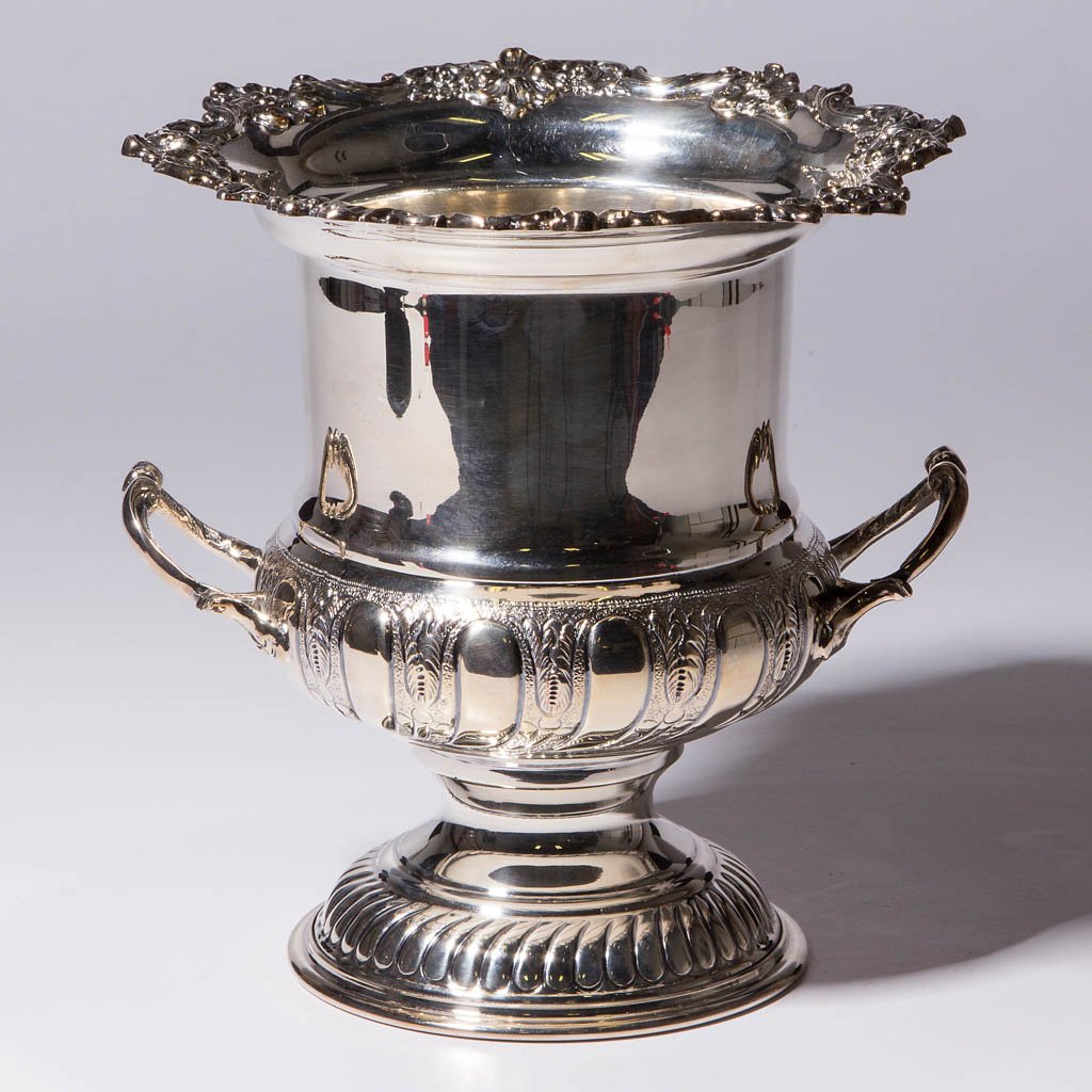 ENGLISH SILVER-ON-COPPER CHAMPAGNE BUCKET (1 of 1)