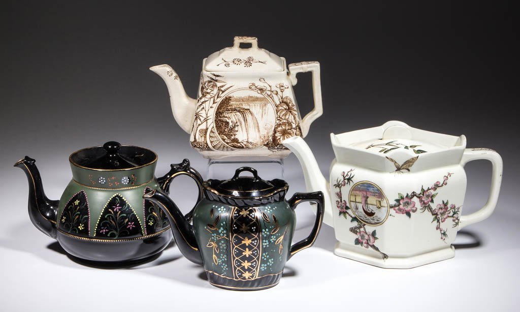 ENGLISH CERAMIC TEAPOTS, LOT OF FOUR (1 of 1)