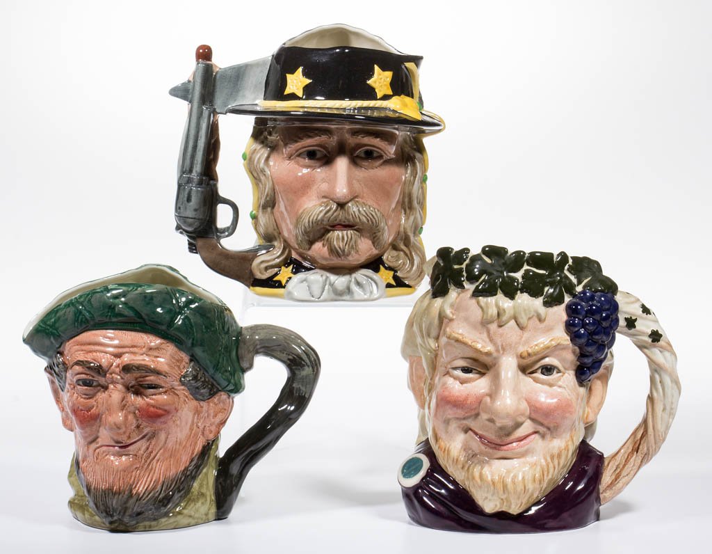 ENGLISH ROYAL DOULTON CERAMIC TOBY MUGS, LOT OF THREE (1 of 1)