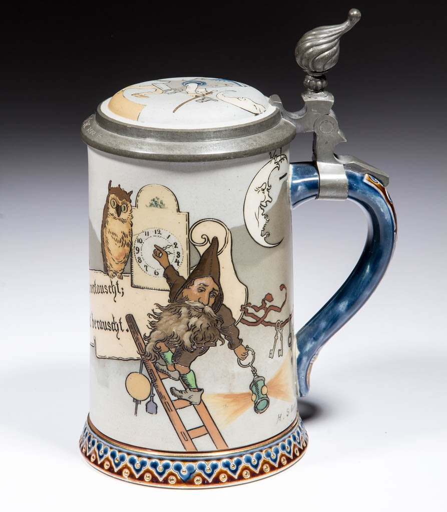 GERMAN METTLACH SCHLITT CERAMIC STEIN (1 of 4)