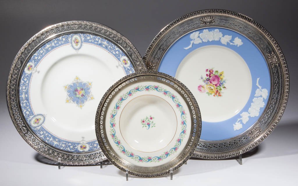 AMERICAN / ENGLISH SILVER RIM CERAMIC SERVING ARTICLES, (1 of 1)