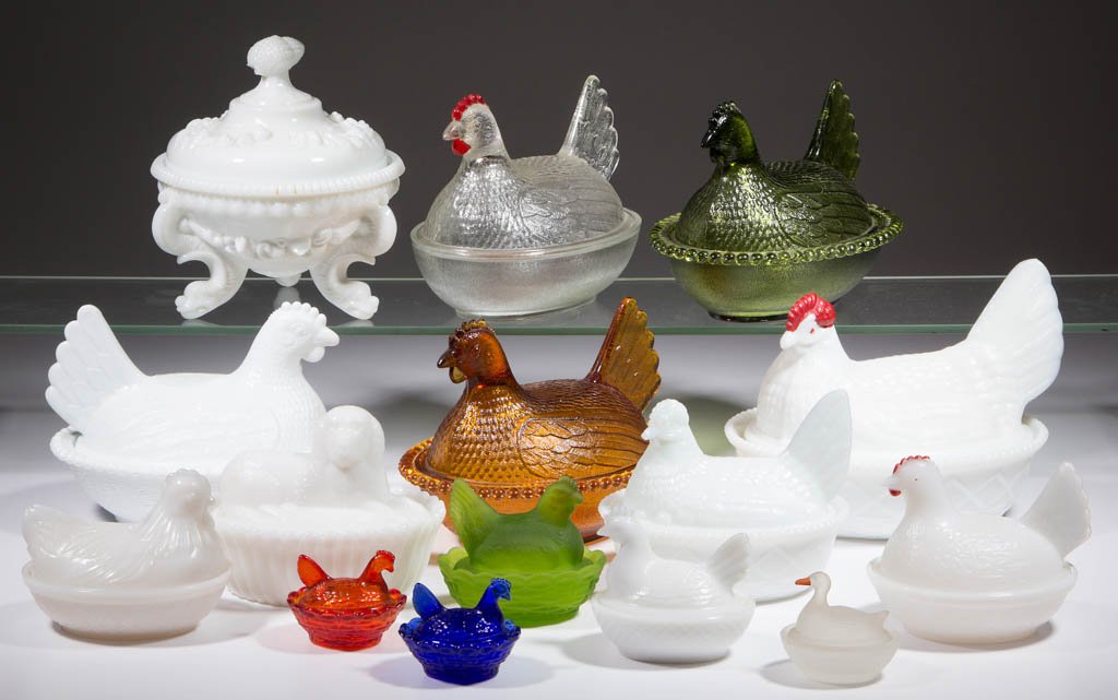 ASSORTED HEN ON NEST AND OTHER COVERED DISHES, LOT OF (1 of 1)