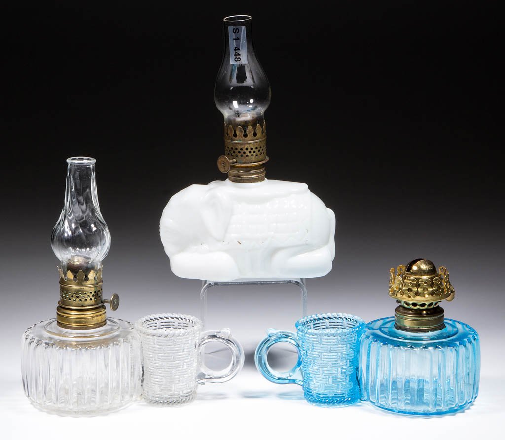 ASSORTED FIGURAL PATTERN MINIATURE LAMP FONTS, LOT OF (1 of 1)