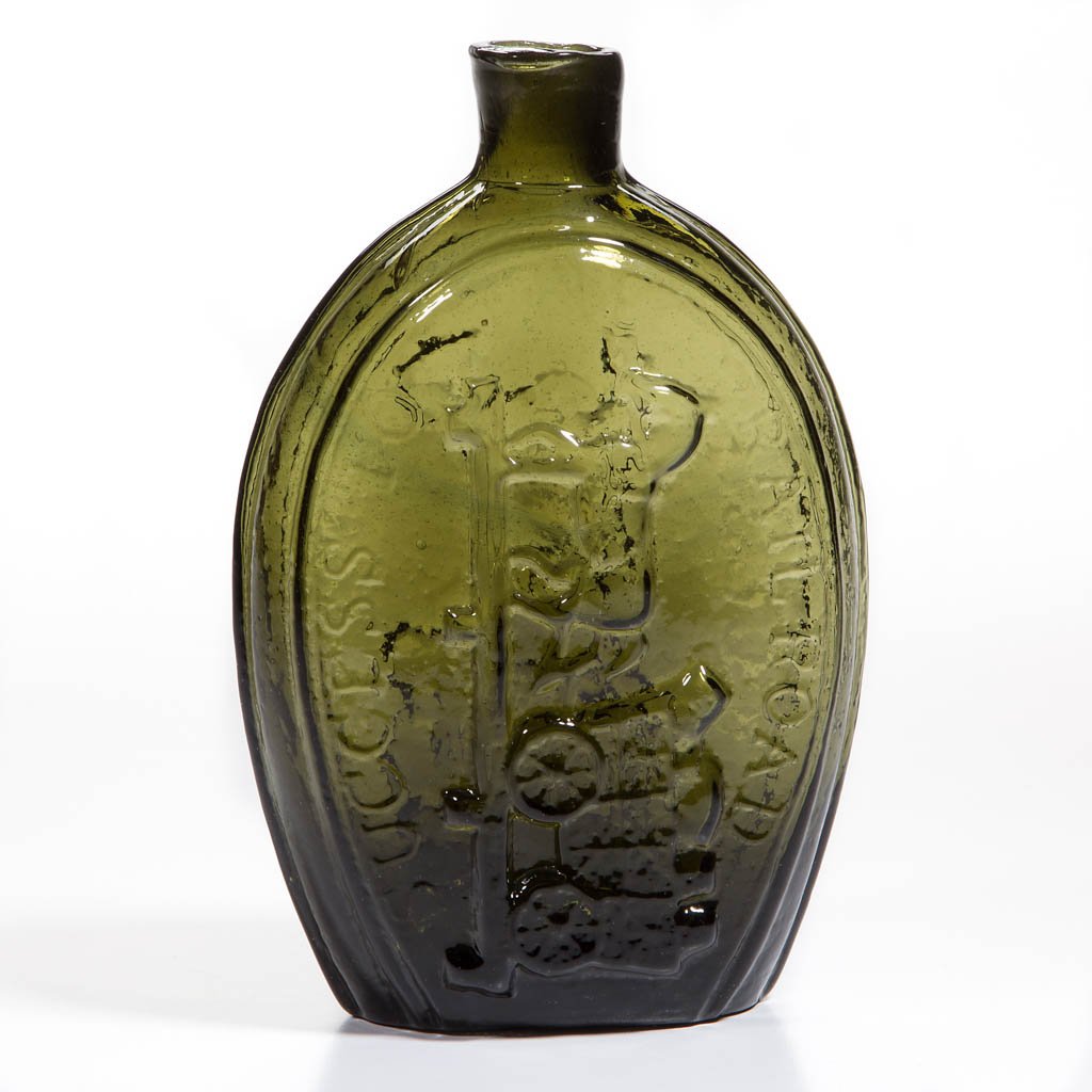 GV-5 HORSE-DRAWN CART PICTORIAL FLASK (1 of 1)