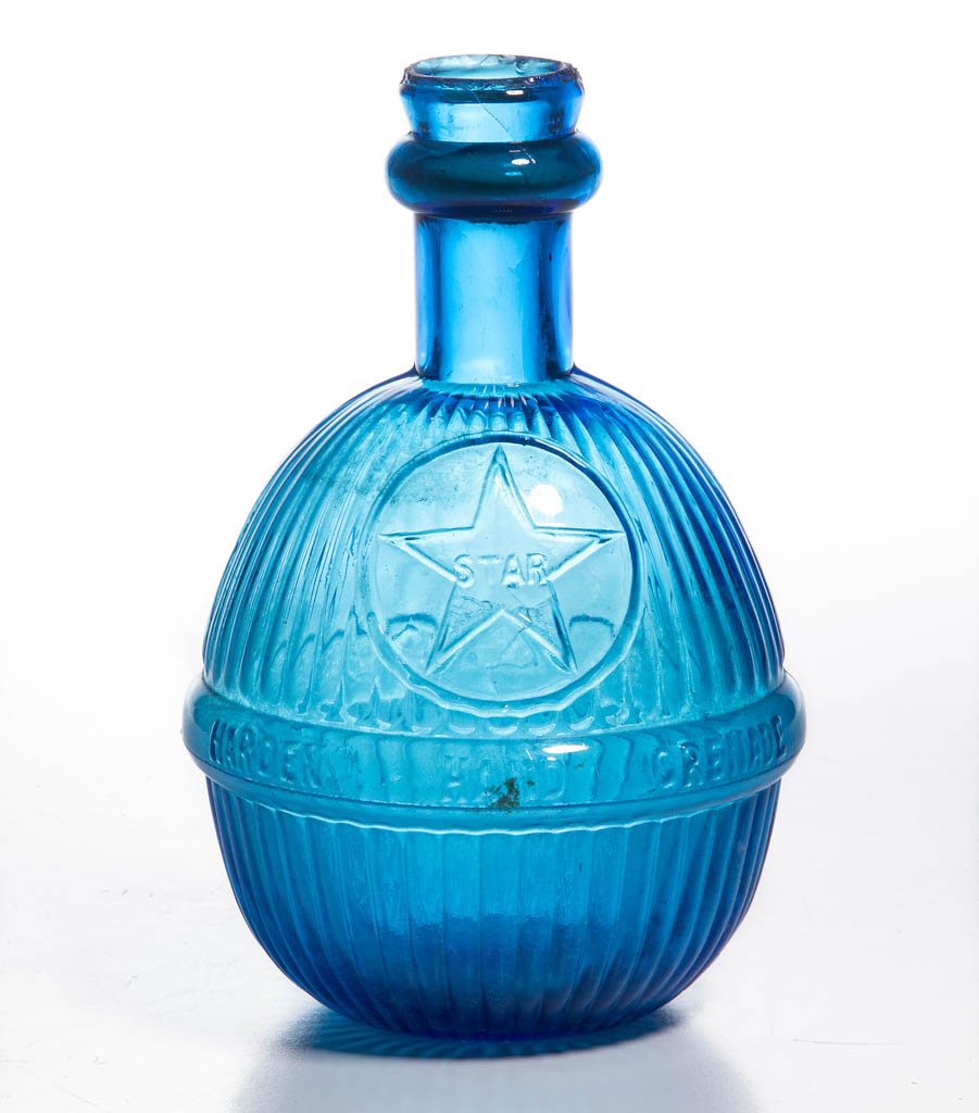 HARDEN HAND GRENADE FIGURAL GLASS BOTTLE (1 of 1)
