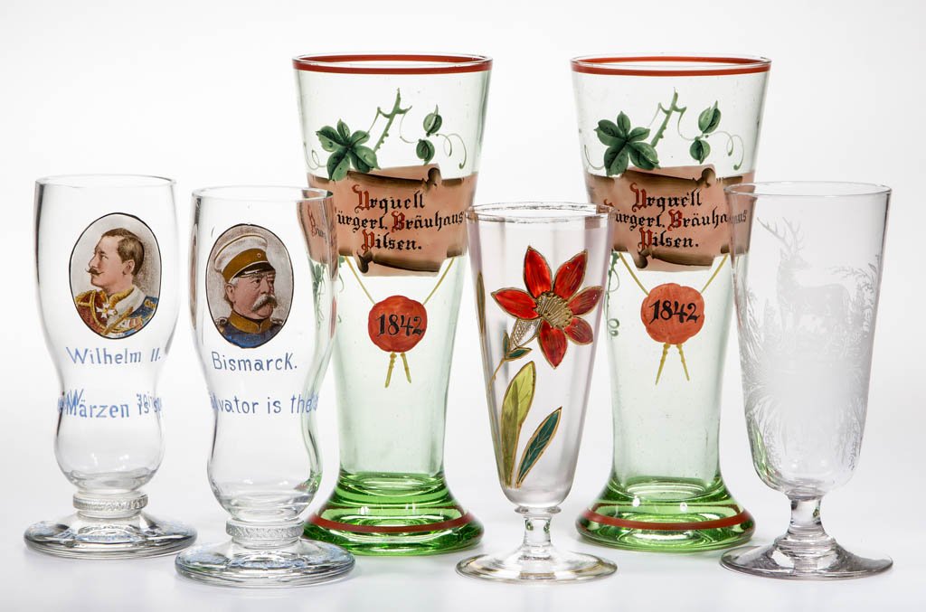 ASSORTED ADVERTISING AND OTHER ALE GLASSES, LOT OF SIX (1 of 1)