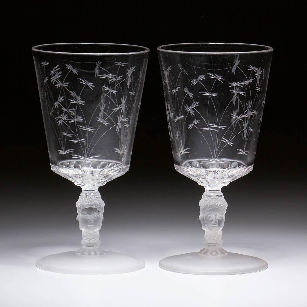 THREE FACE / DUNCAN NO. 400 (OMN) ENGRAVED GOBLETS, LOT (1 of 1)