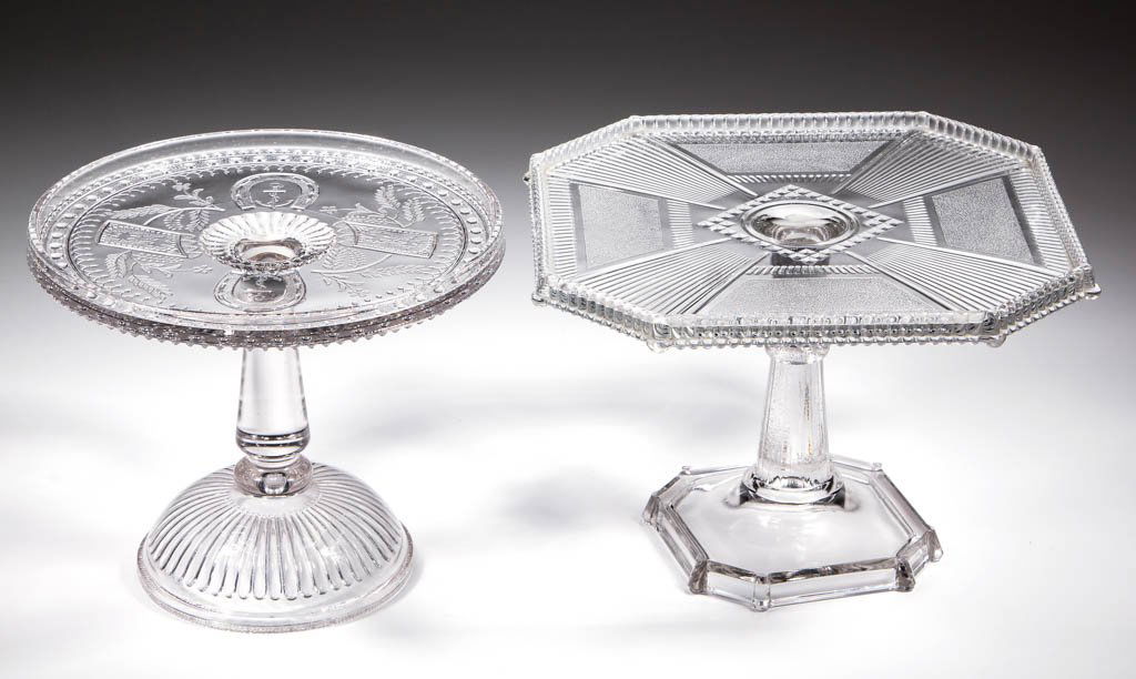 ASSORTED EAPG SALVERS / CAKE STANDS, LOT OF TWO (1 of 1)