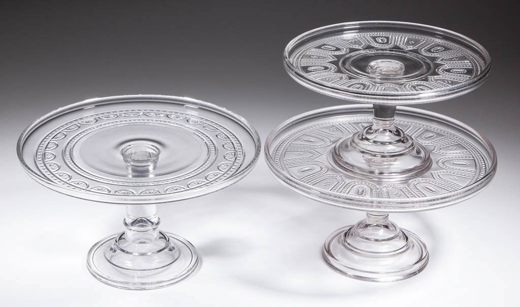 ASSORTED EAPG SALVERS / CAKE STANDS, LOT OF THREE (1 of 1)