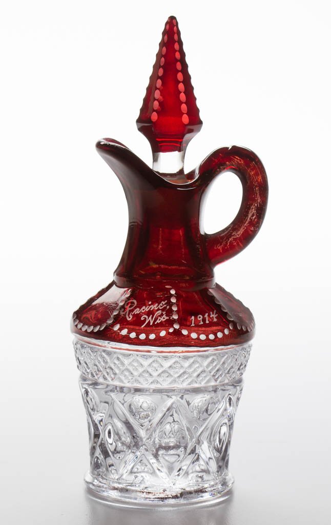 IMPERIAL NO. 160 / CAPE COD - RUBY-STAINED CRUET (1 of 1)