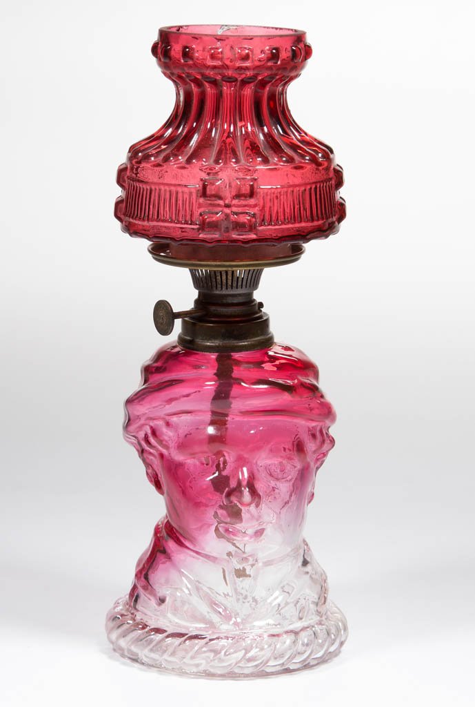 GLASS MALE BUST FIGURAL MINIATURE LAMP (1 of 1)