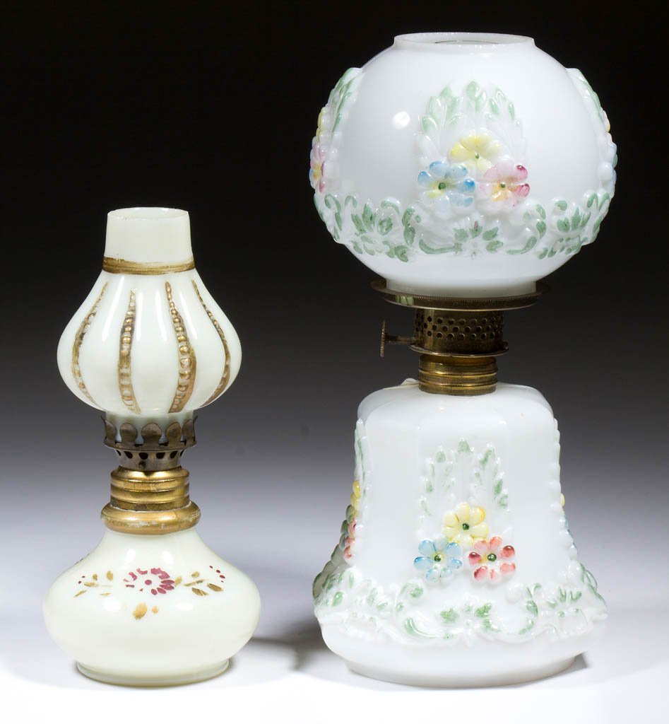 ASSORTED PATTERN MINIATURE LAMPS, LOT OF TWO (1 of 1)