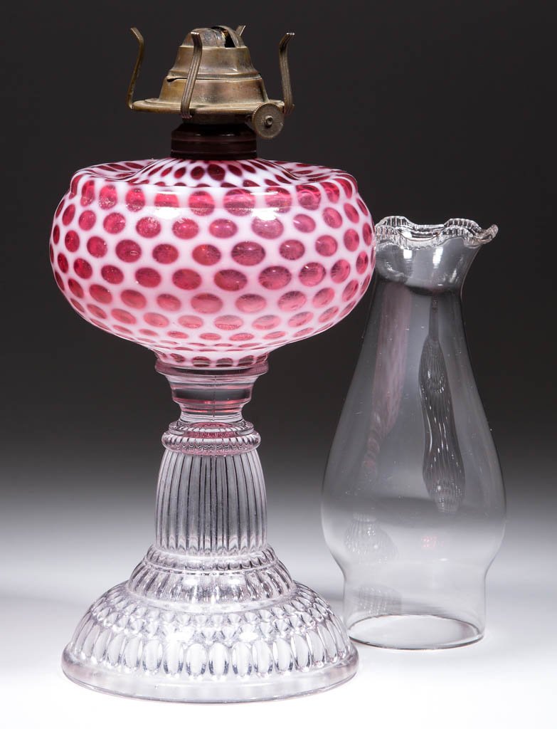 HOBBS NO. 326 WINDOWS / COIN DOT KEROSENE STAND LAMP (1 of 1)