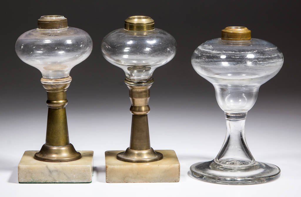 BLOWN AND BLOWN-MOLDED KEROSENE STAND LAMPS, LOT OF (1 of 1)