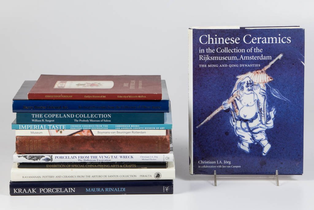CHINESE PORCELAIN REFERENCE VOLUMES, LOT OF 11: CHINESE PORCELAIN REFERENCE VOLUMES, LOT OF 11, including Hobson, Rackham, and King, "Chinese Ceramics in Private Collections", Barry Davies Oriental Art exhibition of "Ko-Imari Porcelain from the Col