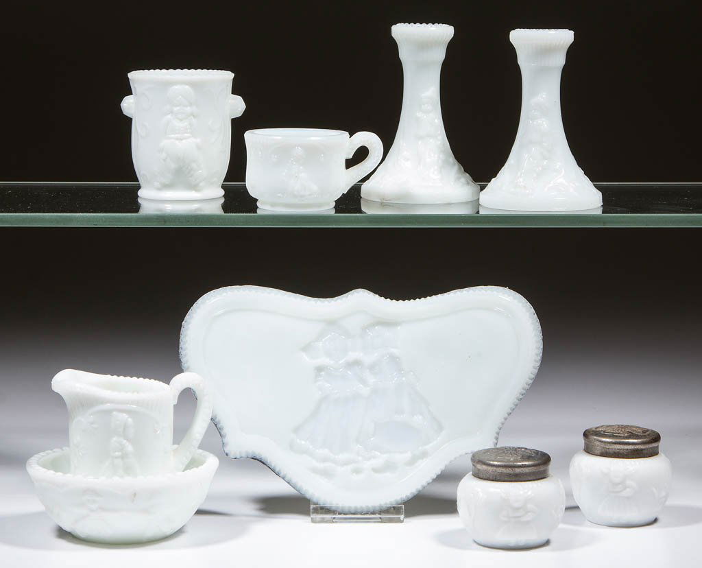 DUTCH BOUDOIR CHILDREN'S GLASS TOY NINE-PIECE SET (1 of 1)