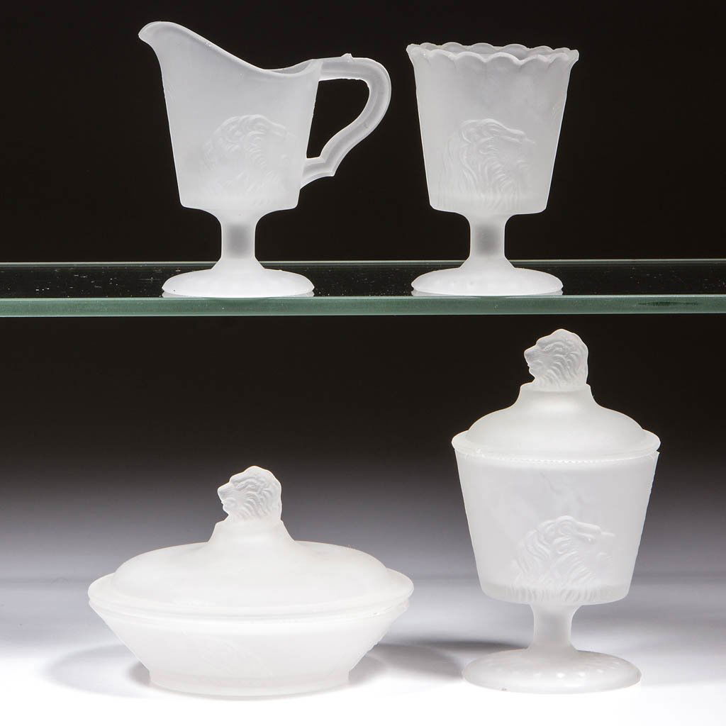 LION CHILDREN'S GLASS TOY FOUR-PIECE TABLE SET (1 of 1)