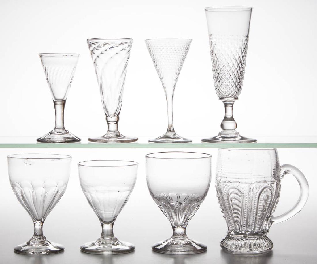 ASSORTED PATTERN-MOLDED DRINKING VESSELS, LOT OF EIGHT (1 of 1)