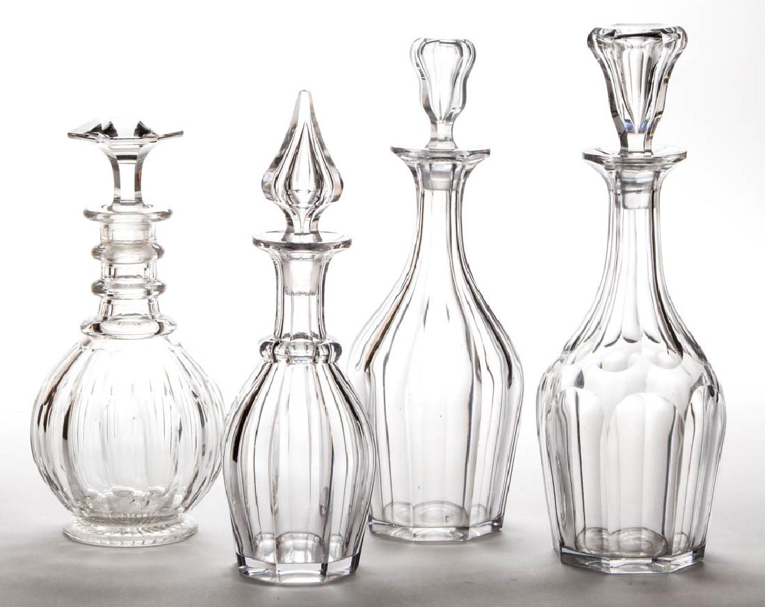 ASSORTED CUT GLASS DECANTERS, LOT OF FOUR (1 of 1)