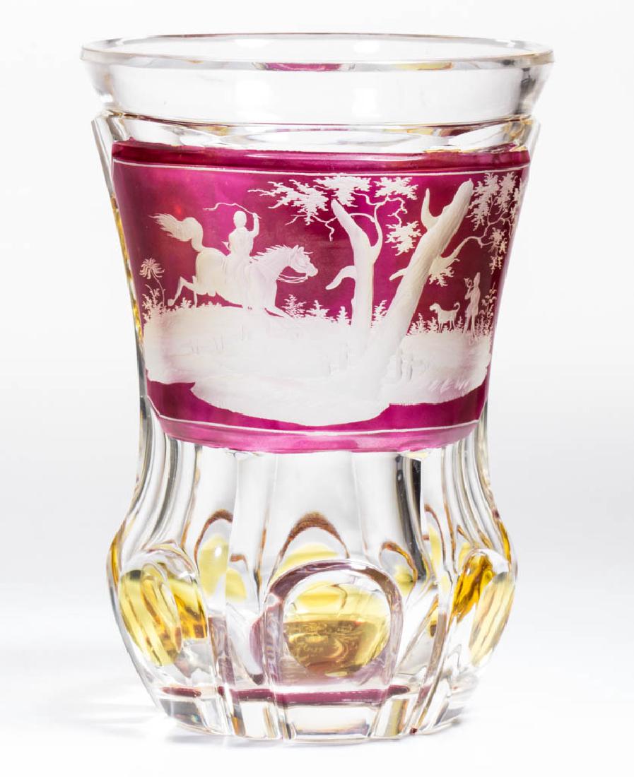 BOHEMIAN CUT AND ENGRAVED BEAKER (1 of 2)