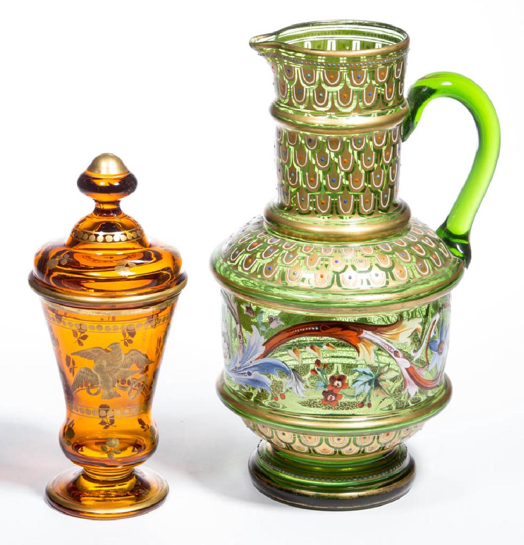 BOHEMIAN DECORATED ARTICLES, LOT OF TWO (1 of 1)