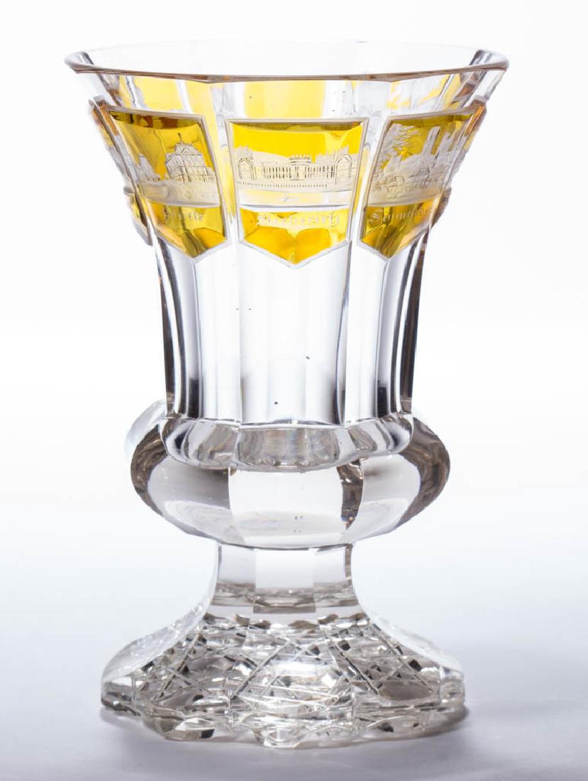 BOHEMIAN CUT AND ENGRAVED BEAKER (1 of 1)