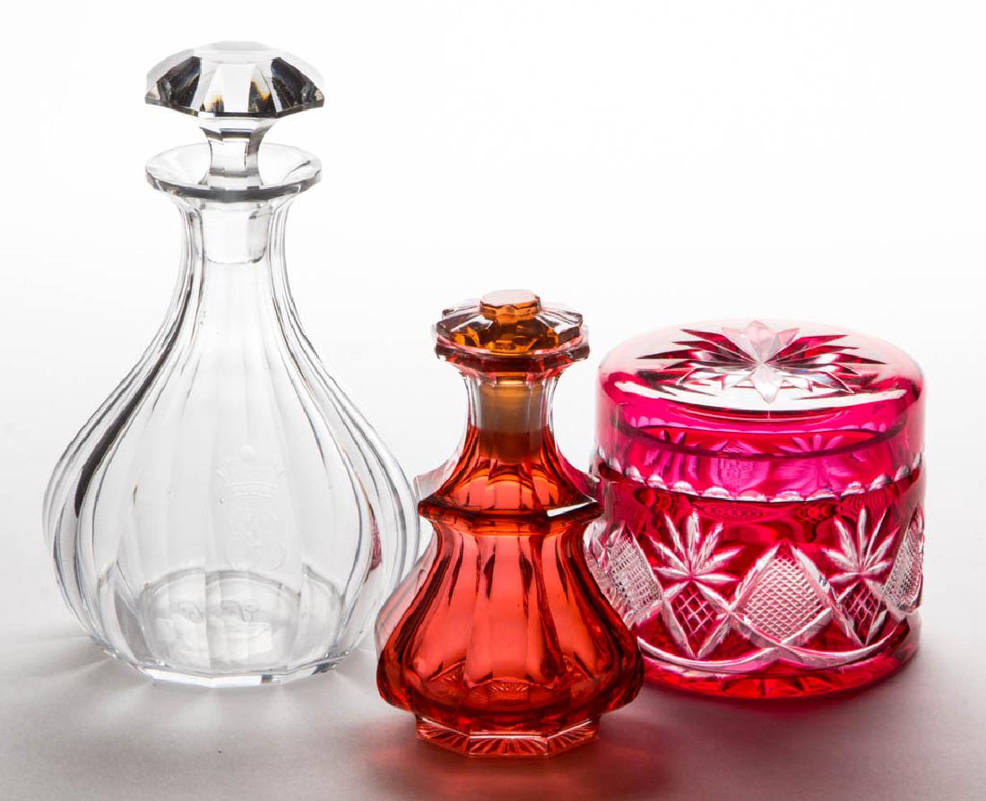 ASSORTED CUT GLASS ARTICLES, LOT OF THREE (1 of 1)