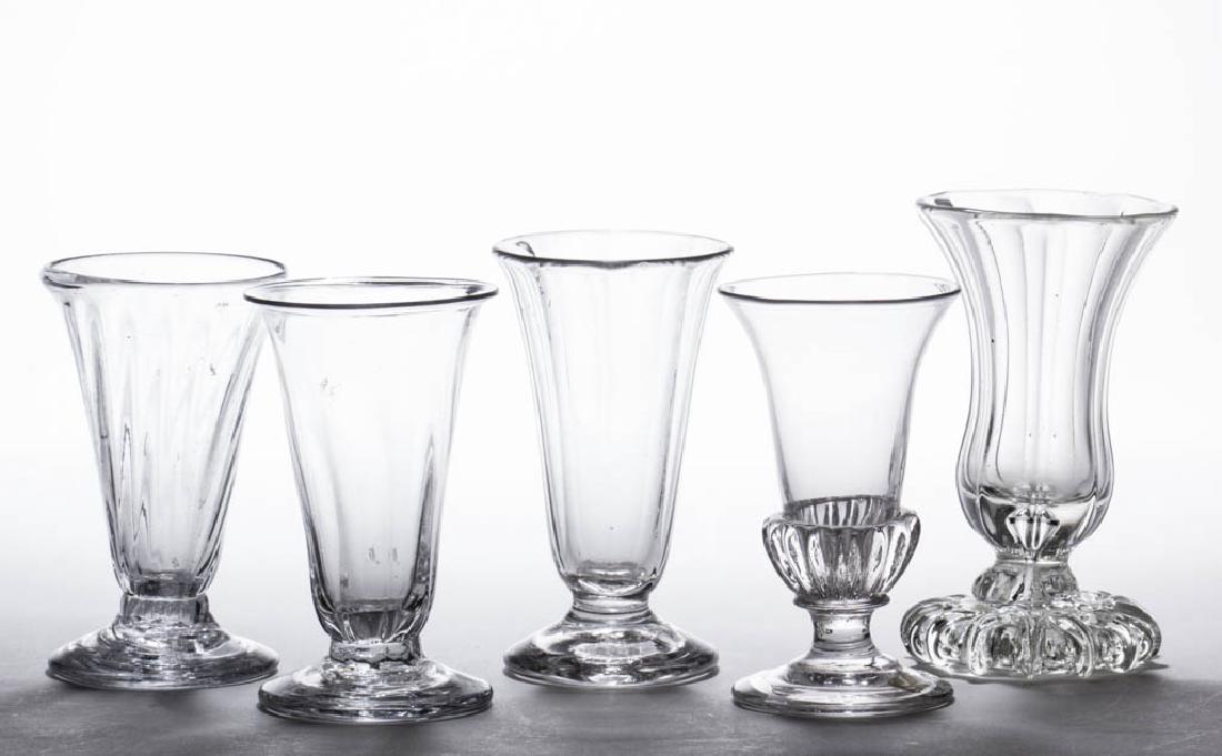 ASSORTED PATTERN-MOLDED SYLLABUB / JELLY GLASSES, LOT (1 of 1)