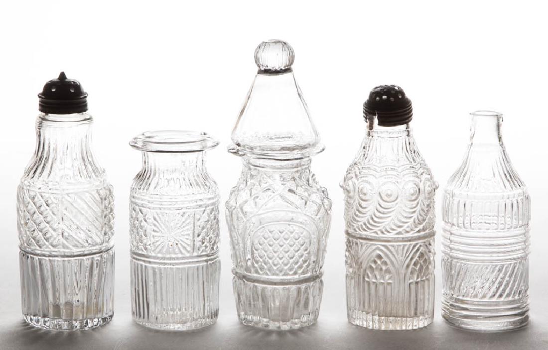 ASSORTED BLOWN-MOLDED CONDIMENT ARTICLES, LOT OF FIVE (1 of 1)