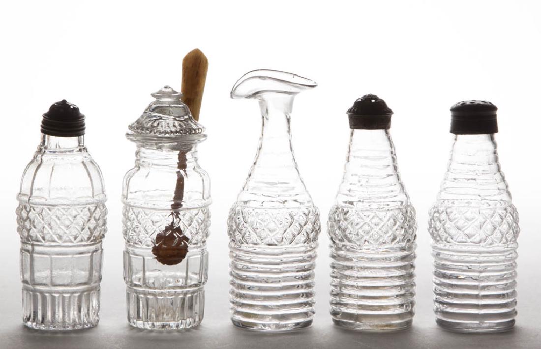 BLOWN-MOLDED GII-11 CONDIMENT ARTICLES, LOT OF FIVE (1 of 1)