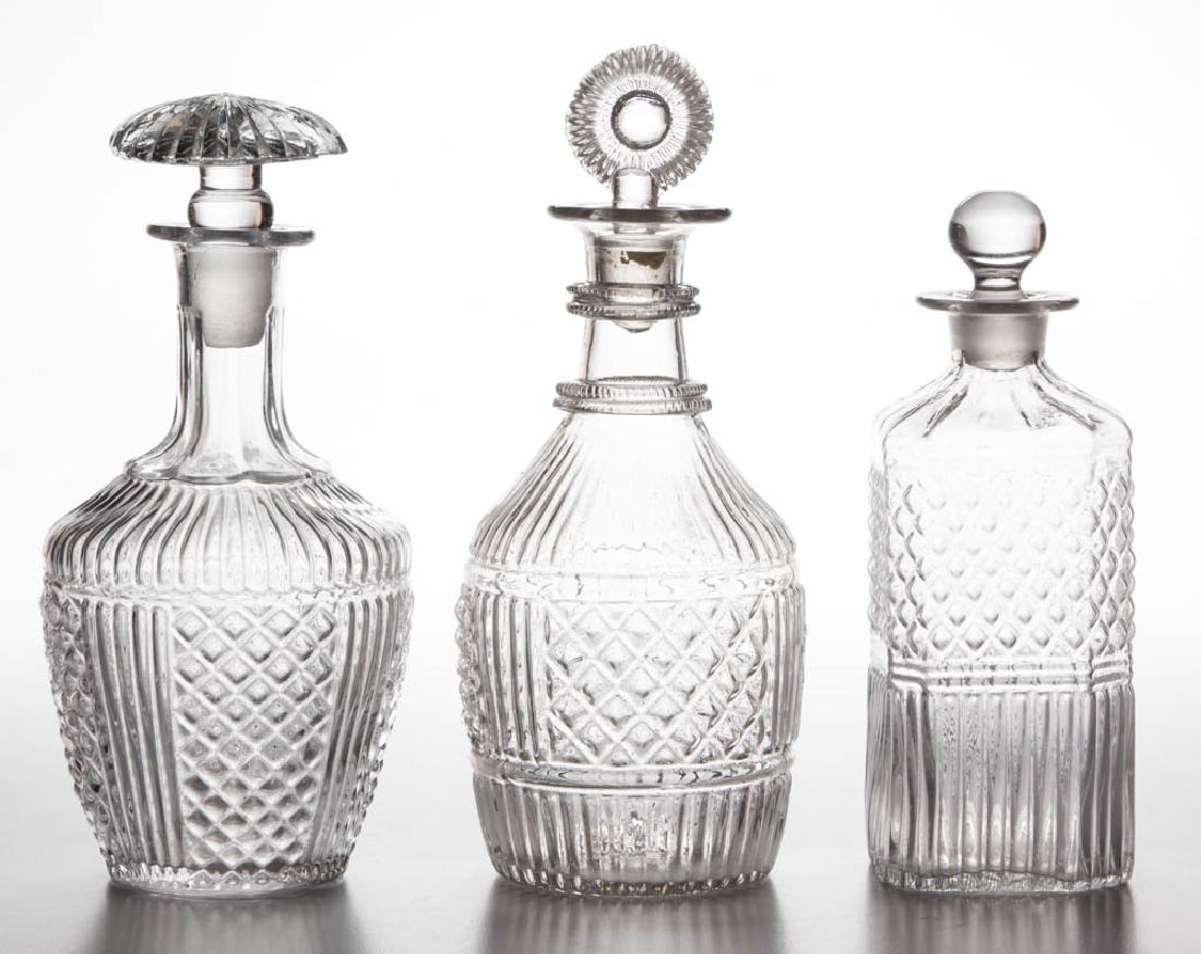 ASSORTED BLOWN-MOLDED DECANTERS, LOT OF THREE (1 of 1)