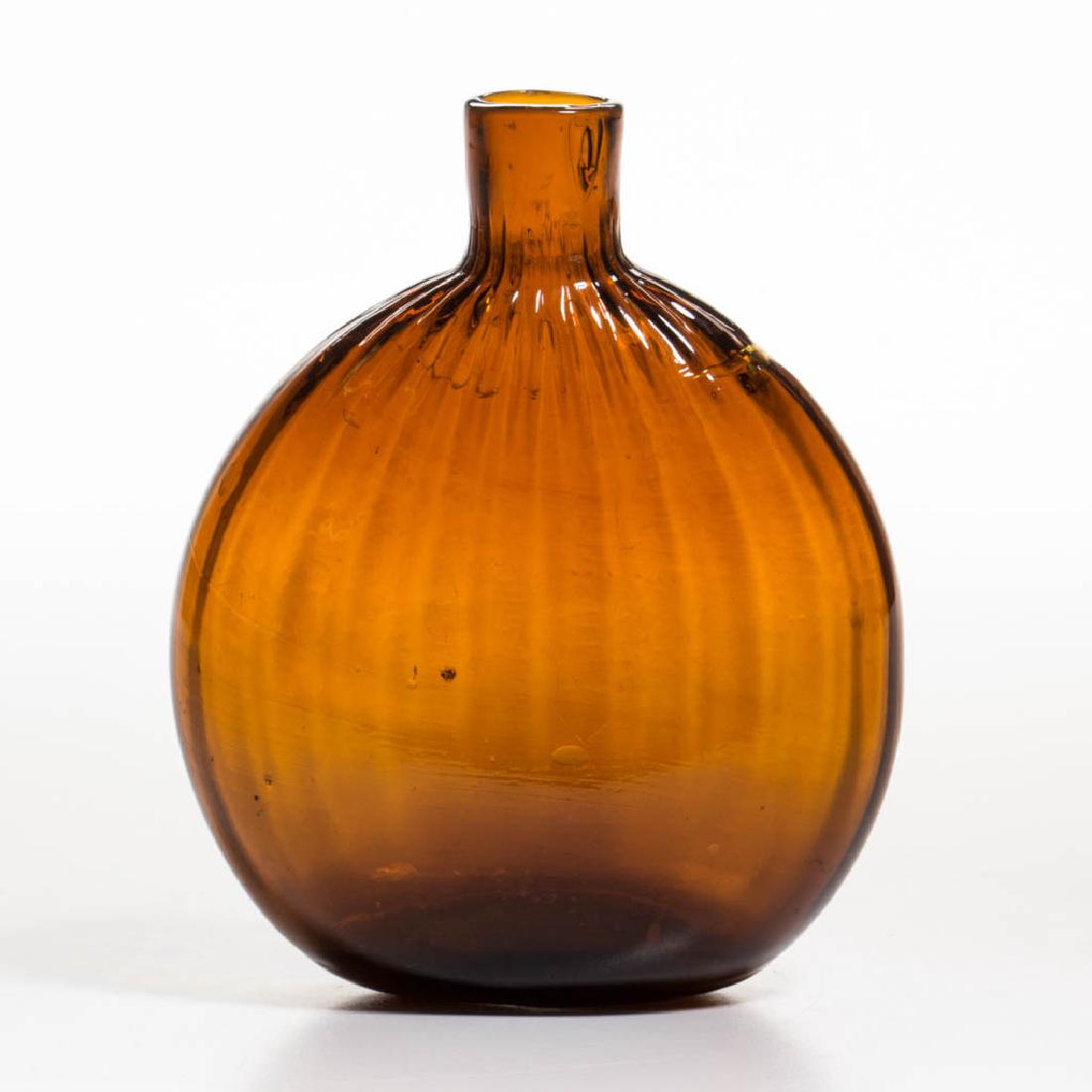 PATTERN-MOLDED CHESTNUT-FORM POCKET FLASK (1 of 1)