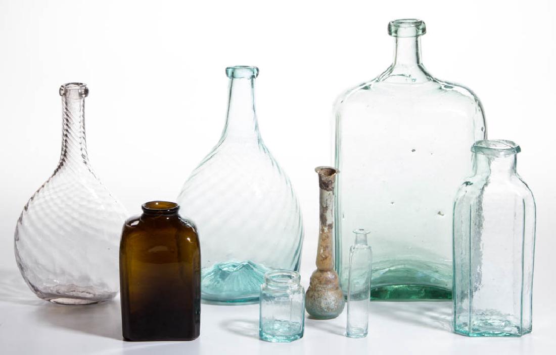 ASSORTED BLOWN UTILITY BOTTLES, LOT OF SEVEN (1 of 1)