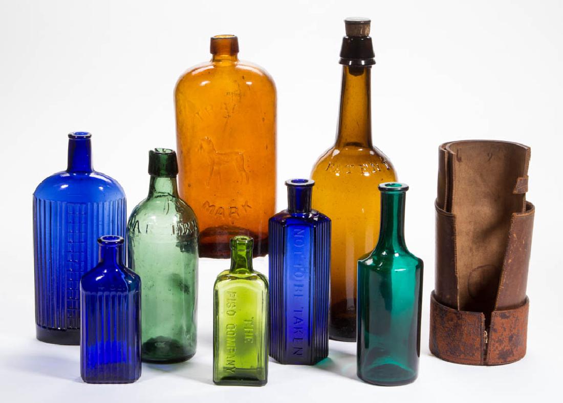 ASSORTED GLASS BOTTLES, LOT OF EIGHT (1 of 1)