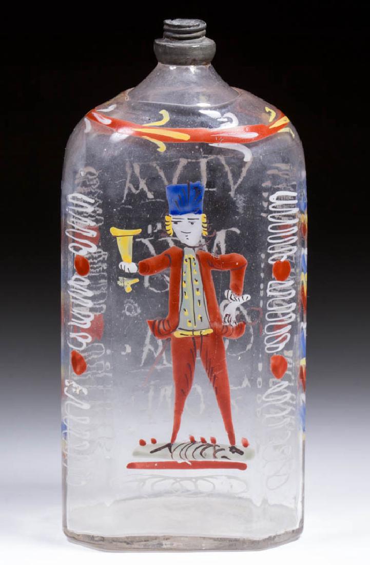 HALF-POST BLOWN AND DECORATED "STIEGEL-TYPE" BRIDE'S / (1 of 2)