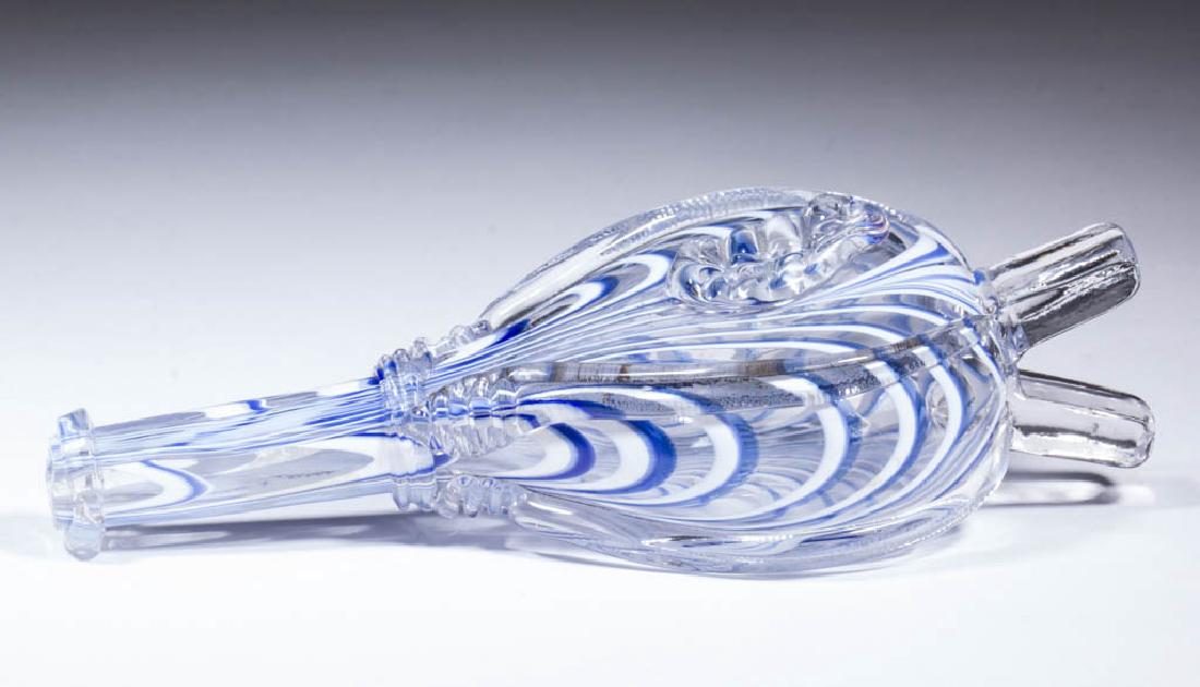 FREE-BLOWN MARBRIE-DECORATED BELLOWS BOTTLE WHIMSY (1 of 1)