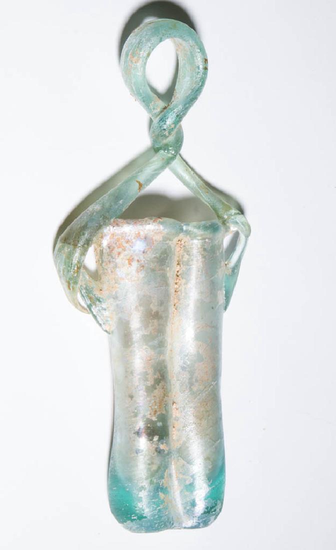 ANCIENT ROMAN GLASS DOUBLE BALSAMARIUM (1 of 1)