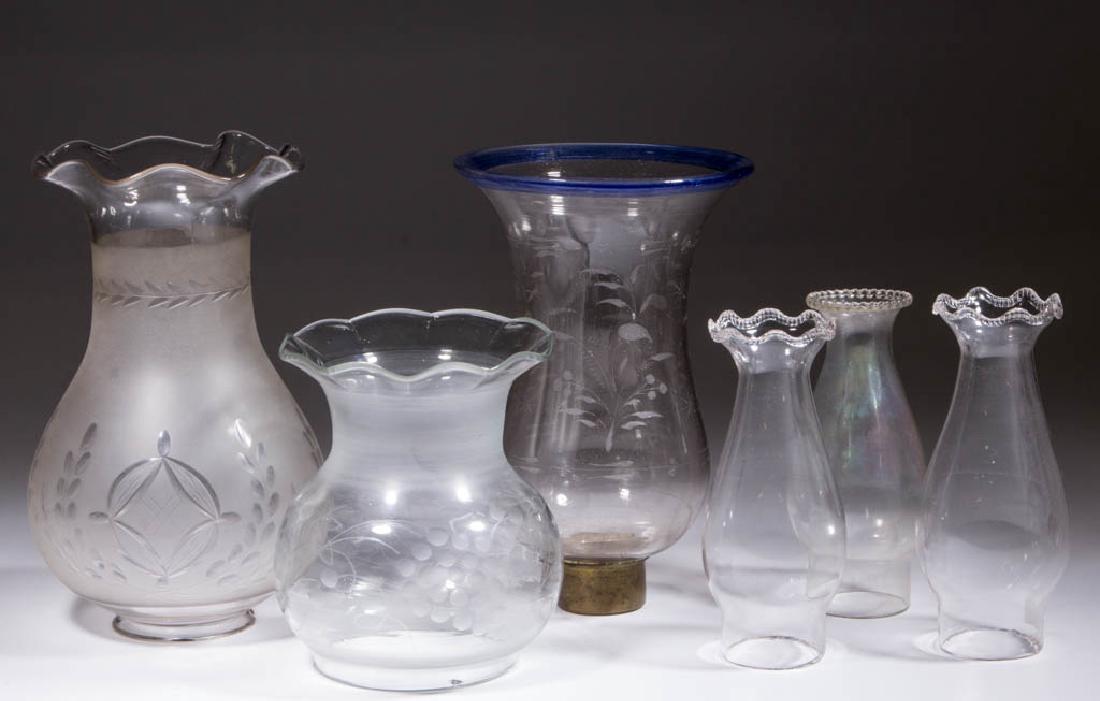 ASSORTED GLASS LIGHTING ARTICLES, LOT OF SIX (1 of 1)