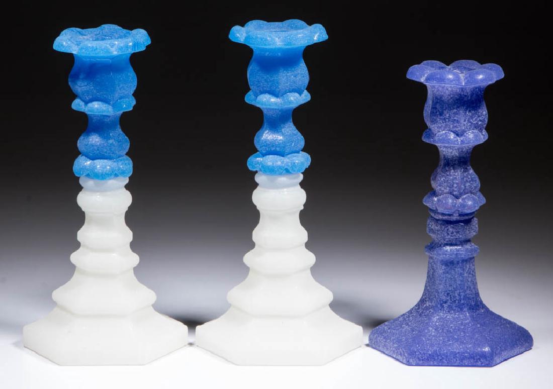 ASSORTED PRESSED CANDLESTICKS, LOT OF THREE (1 of 1)