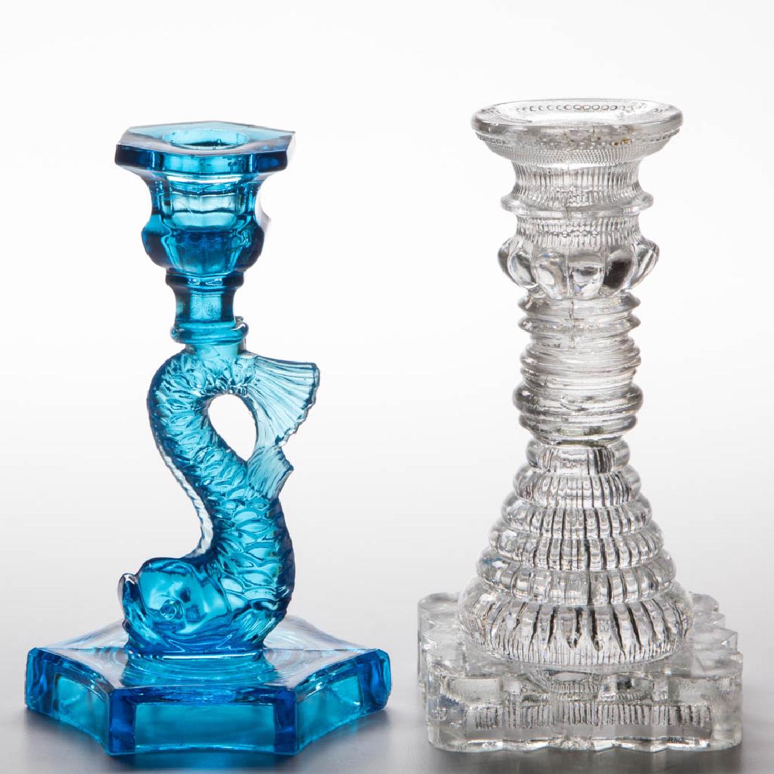 ASSORTED PRESSED CANDLESTICKS, LOT OF TWO (1 of 1)