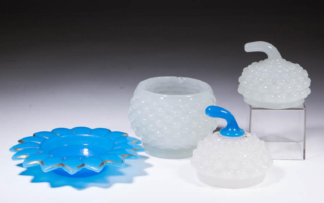 ASSORTED PRESSED SANDWICH GLASS ARTICLES, LOT OF FOUR (1 of 1)