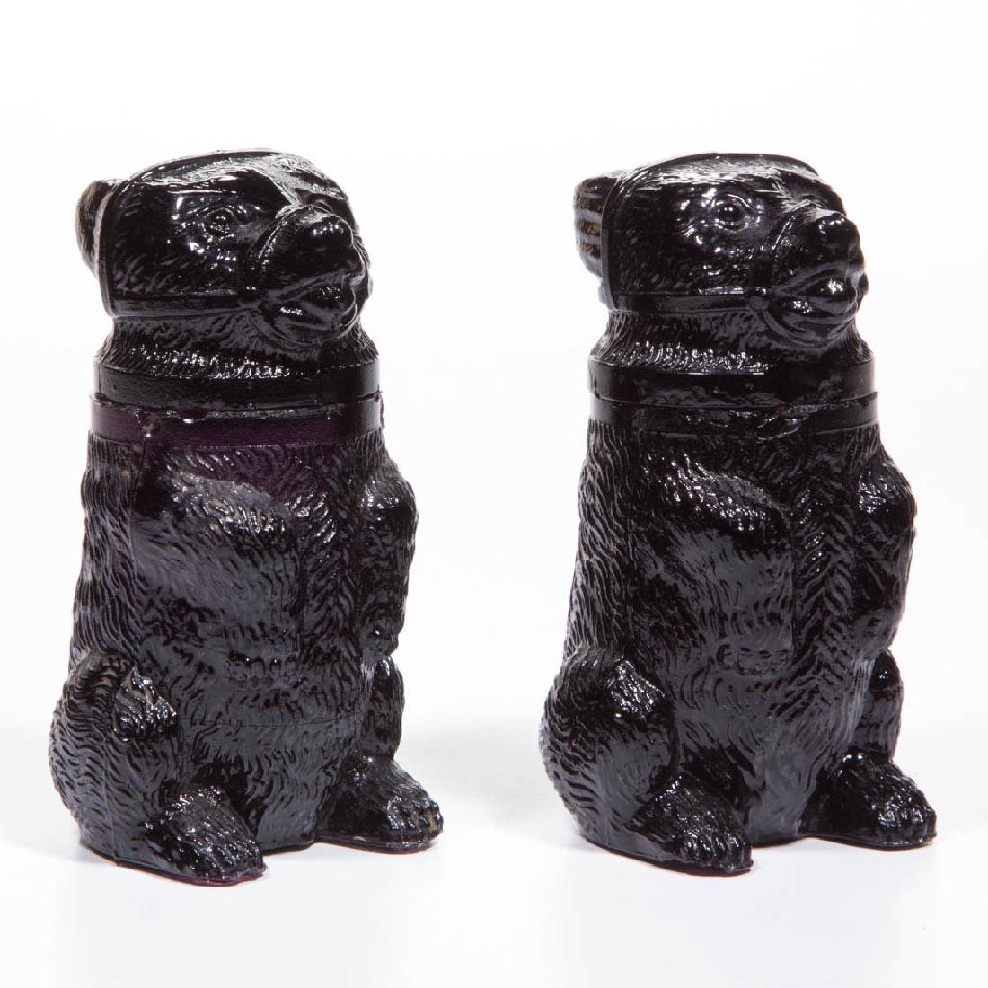 PRESSED MUZZLED BEAR SMALL-SIZE JARS, LOT OF TWO (1 of 1)