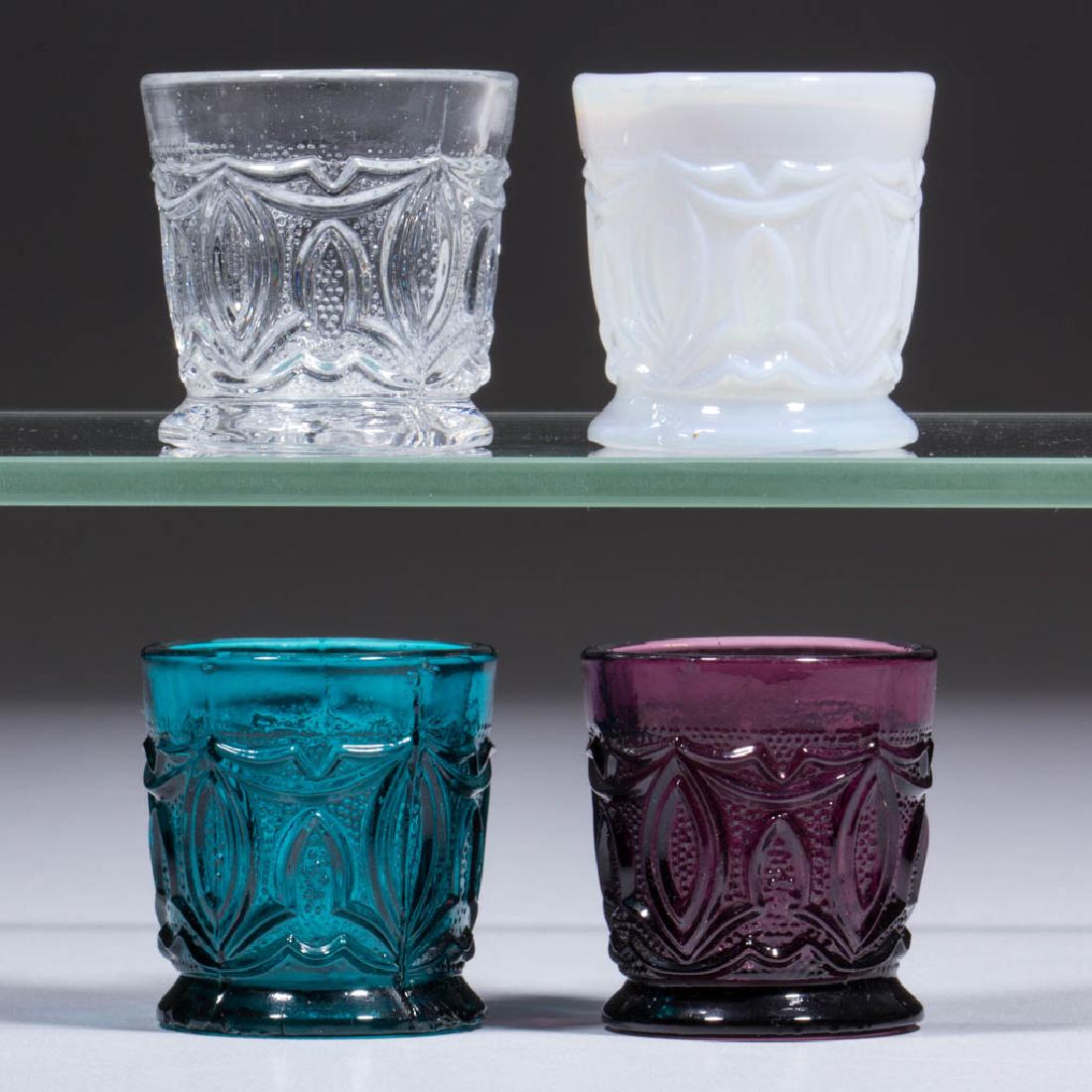 PRESSED LACY POINTED OVAL TOY TUMBLERS, LOT OF FOUR (1 of 1)