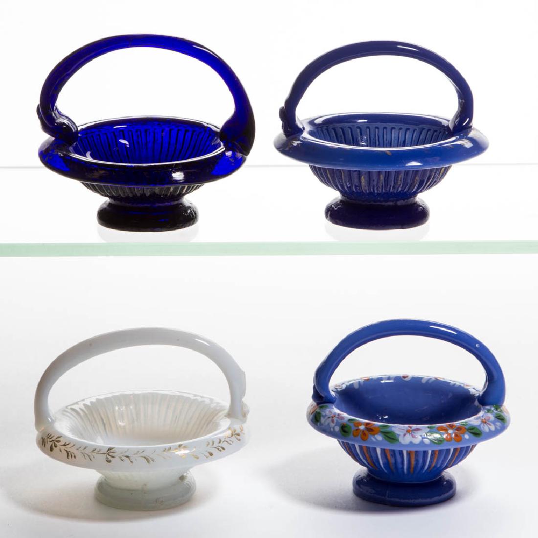 BLOWN-MOLDED OPEN SALTS, LOT OF FOUR (1 of 1)