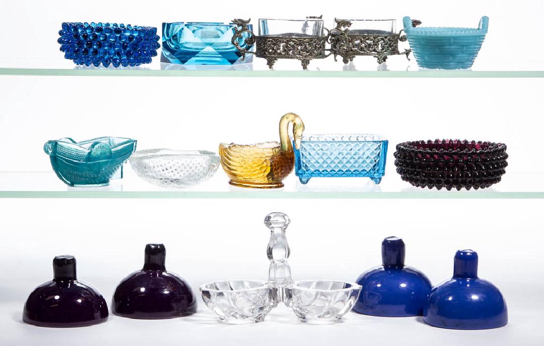 ASSORTED GLASS OPEN SALTS, LOT OF 15 (1 of 1)