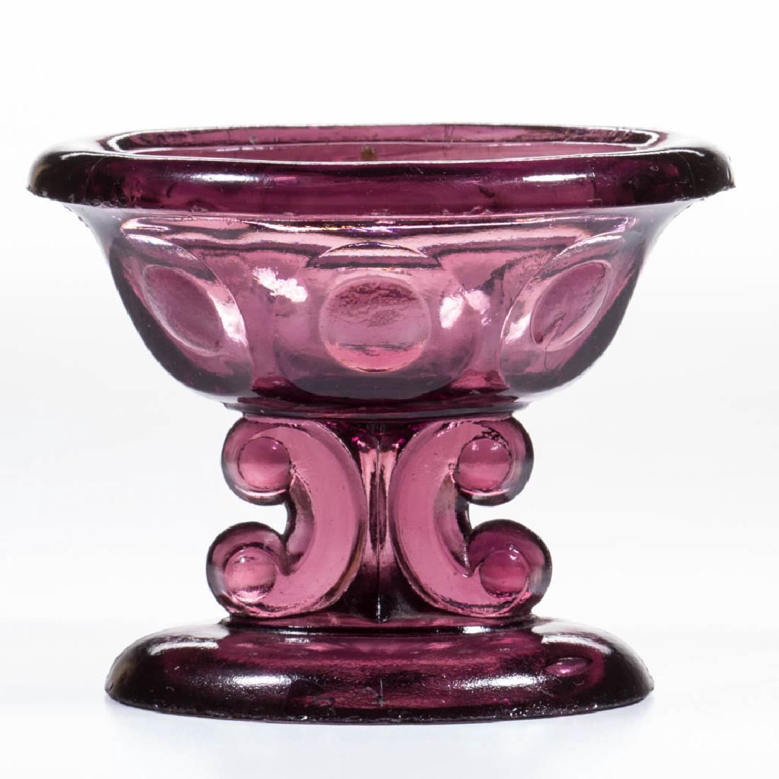 BULLS-EYE AND SCROLL PRESSED OPEN SALT (1 of 1)