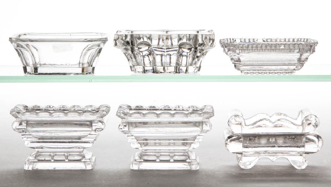 ASSORTED HEAVY PRESSED OPEN SALTS, LOT OF SIX (1 of 1)