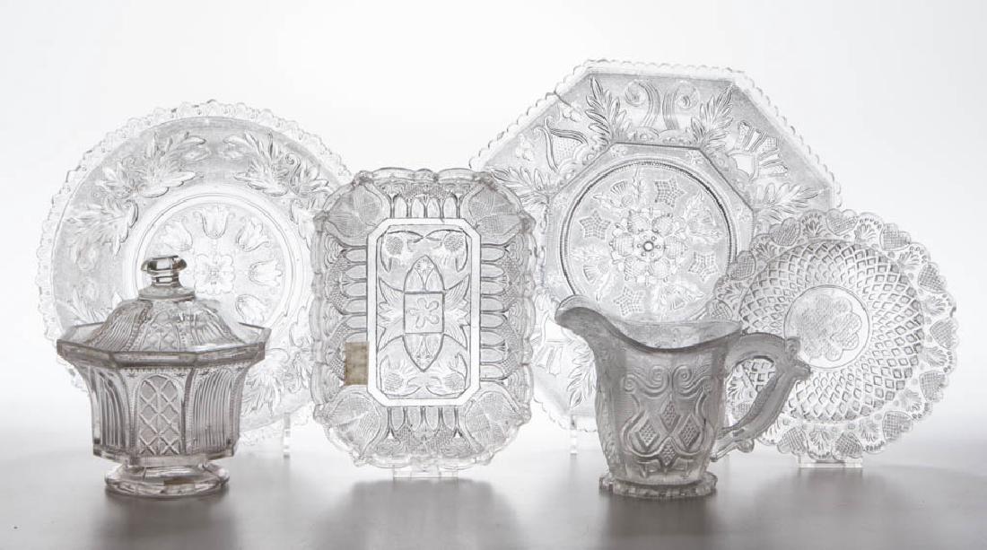 ASSORTED LACY GLASS ARTICLES, LOT OF SIX (1 of 1)