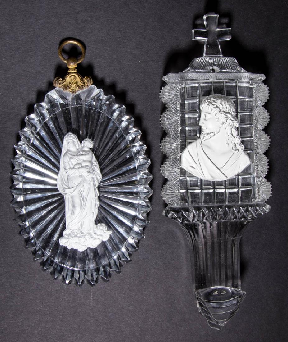 FRENCH CUT GLASS PLAQUE WITH SULPHIDE (1 of 1)