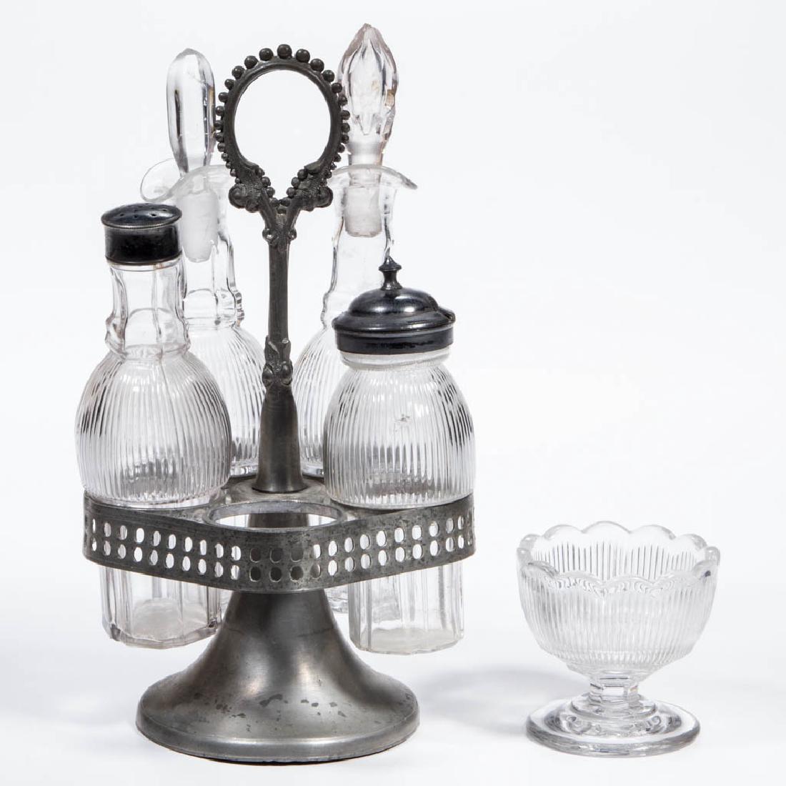 FINE RIB / REEDED (OMN) BLOWN-MOLDED FOUR-BOTTLE CASTER (1 of 1)